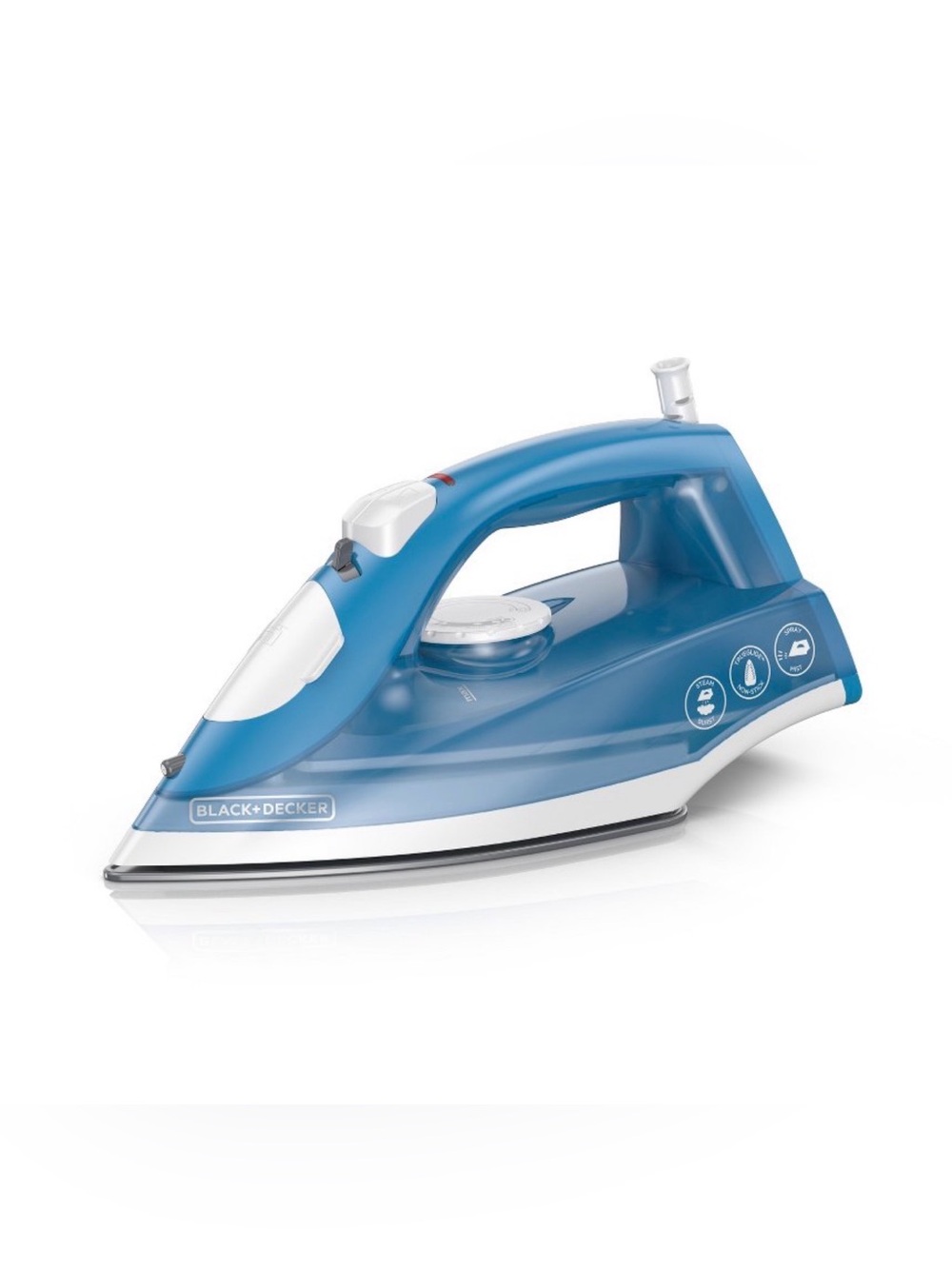 Black & Decker Blue and White Steam Iron - Lightweight Fabric Iron